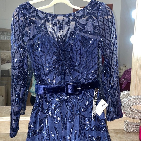 Jovani long sleeve sequin embellished evening gown - Picture 2 of 15